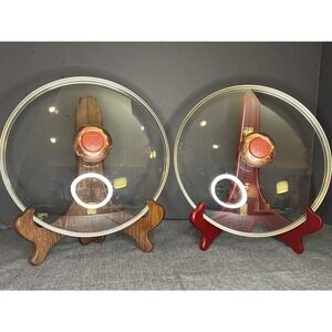 Set of 2 Paula Deen Glass‎ Replacement Pot Lids 9.5" OD Copper